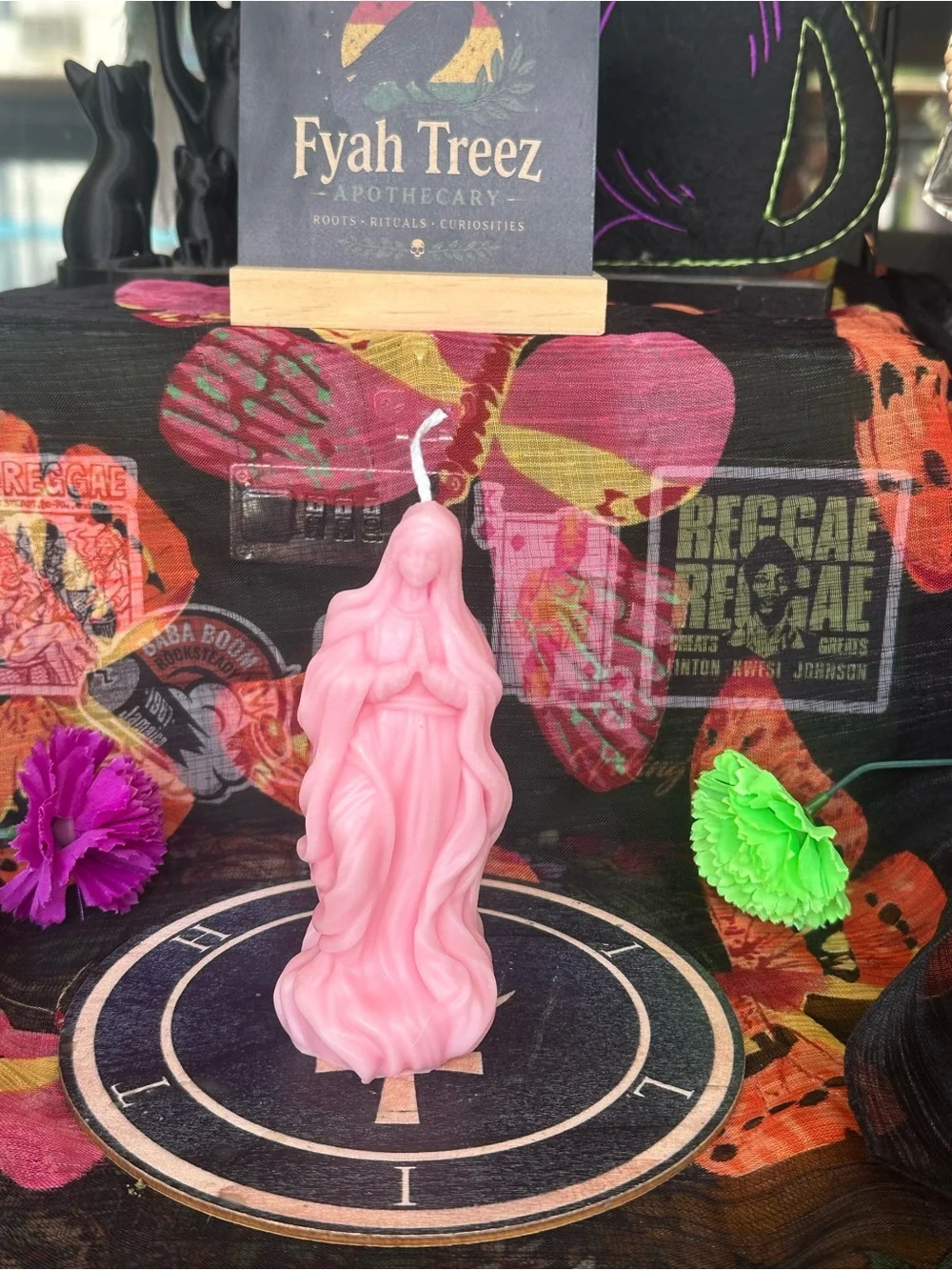 Pink Virgin Mary Candle – La Virgen María Devotional Candle